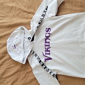 Officially licensed small white DKNY Vikings hoodie